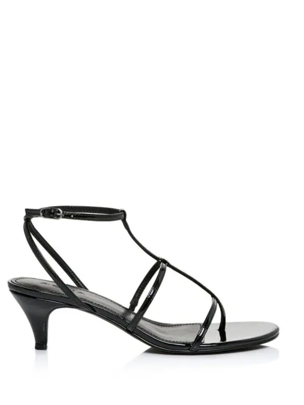 Aqua Tomas Black Patent Strappy Sandals